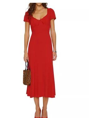 Reformation Afton Dress in Lipstick NWT size 2